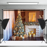 Lofaris Warm Vorhang Baum Geschenk Kamin Weihnachten Hintergrund